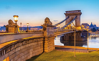 The Chain Bridge at sunset, Budapest